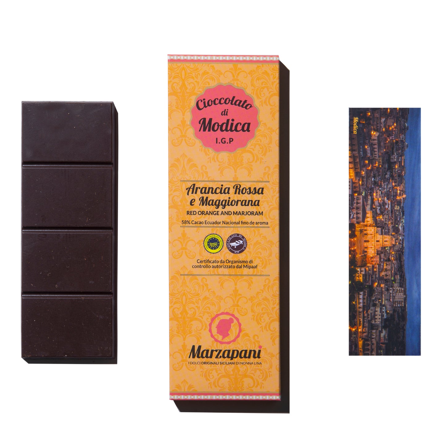 Cioccolato di Modica I.G.P. Arancia Rossa e Maggiorana
